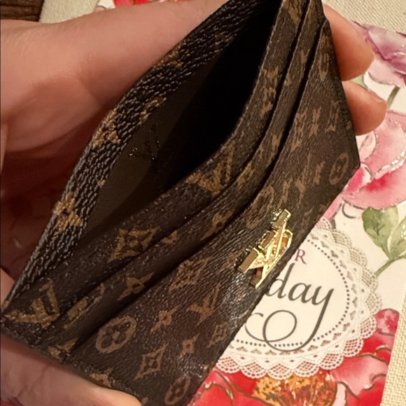 Fashion designer Brown classic Monogram Card Holder/Money Holder - Picture 6 of 8